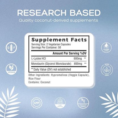 Lysine + Monolaurin Capsules - Immune & Digestive Support