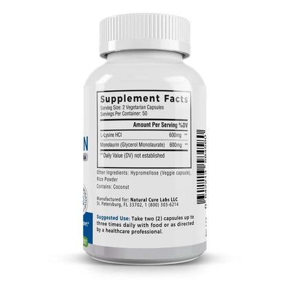 Lysine + Monolaurin Capsules - Immune & Digestive Support