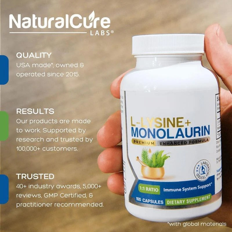 Lysine + Monolaurin Capsules - Immune & Digestive Support