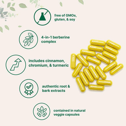 Berberine with Ceylon Cinnamon - 240 Vegeterian Capsules
